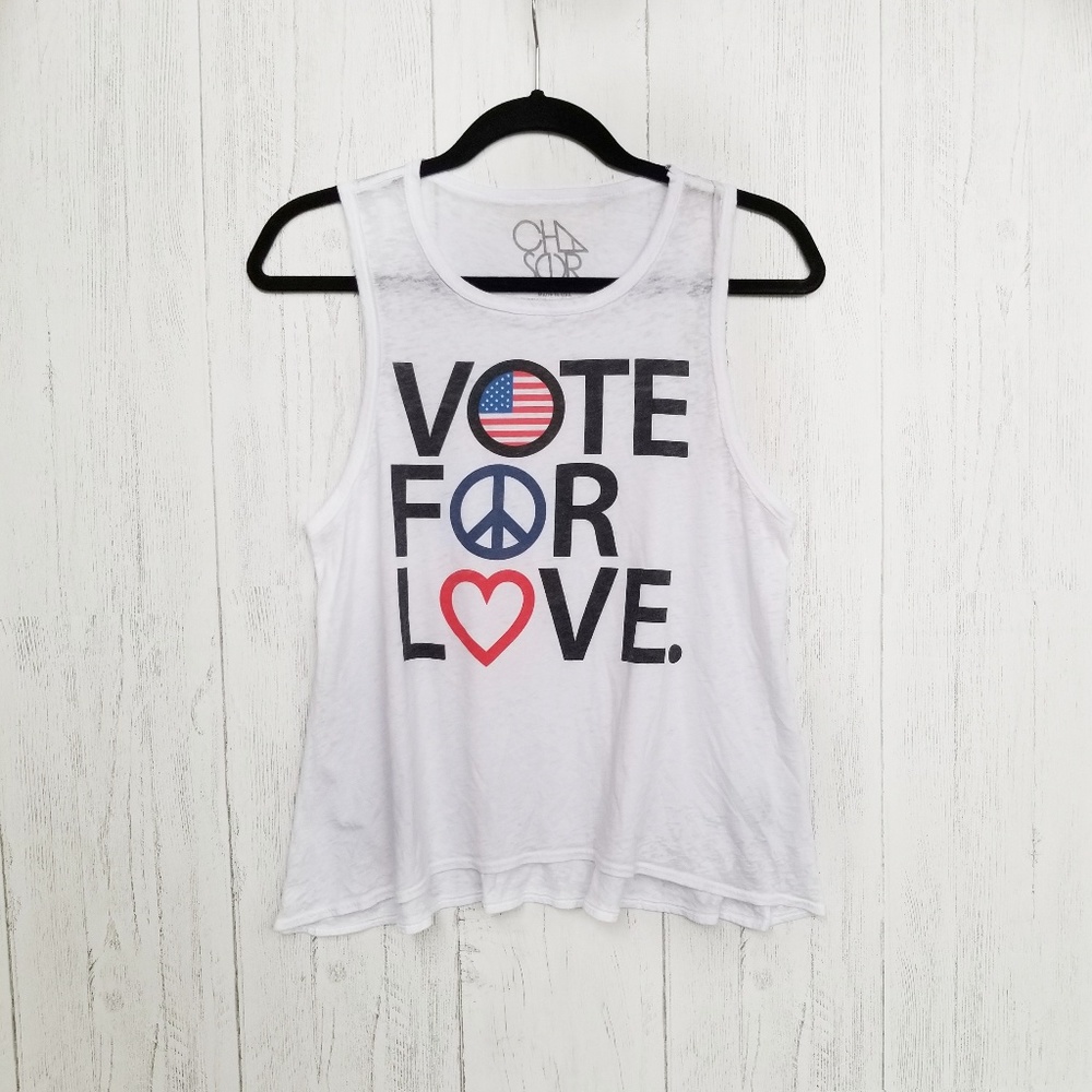 NWOT Chaser VOTE FOR LOVE Graphic Tank Size XSmall